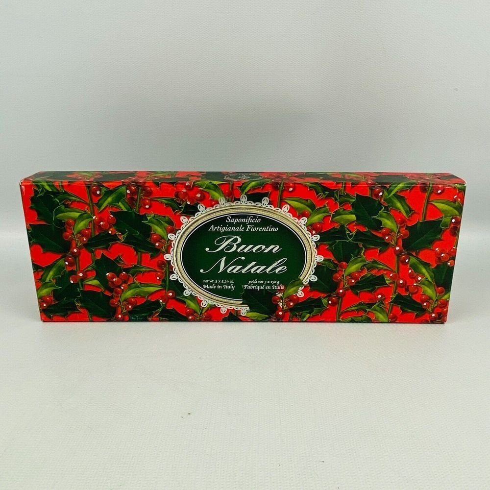 Saponificio Artigianale Fiorentino 3 Soap Set 5.29oz Buon Natale‎ Gift Set